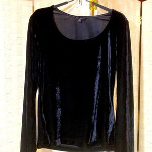 BLACK VELVET LONG SLEEVE SCOOP NECK TOP BOHO Bohemian Date Pajamagram GU…